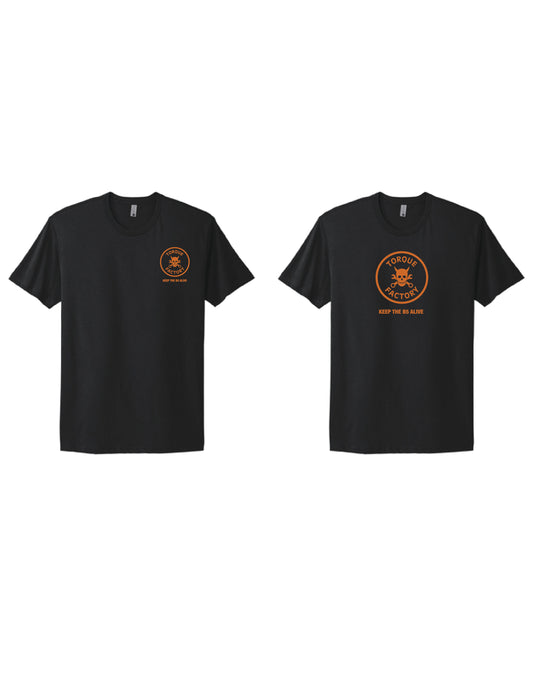 Black T-Shirt - Orange Logo